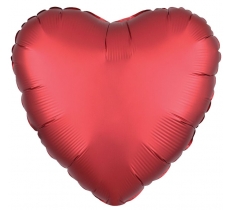 Amscan Silk Lustre Dark Red Heart Standard Foil Balloons