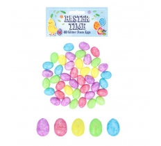 Mini Glitter Foam Easter Egg Craft Kit 40pcs (2cm x 1.5cm)