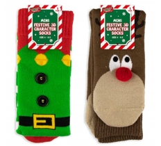 Festive 3D Character Mens Socks