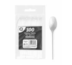 100pc Reusable Deluxe Plastic Tea Spoons