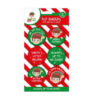 Christmas Elf Badges 6 Pack