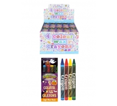 MINI HALLOWEEN WAX CRAYON 4 PACK 8CM X 120 ( 10P EACH )