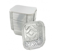 50pc No:2 Foil Container with Lids (150mm x 120mm x 48mm)