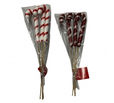 Candy Cane Red & White 26cm Pick