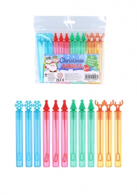 Christmas Assorted Mini 4ml Party Bubble Tubes 12 Pack