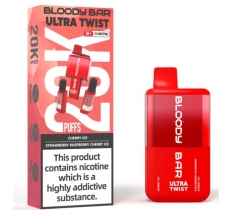 Bloody Bar Ultra 20K Vape Cherry Ice & Straw Rasp Cherry