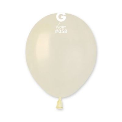 Gemar 5" Pack 50 Latex Balloons Metallic Ivory #058