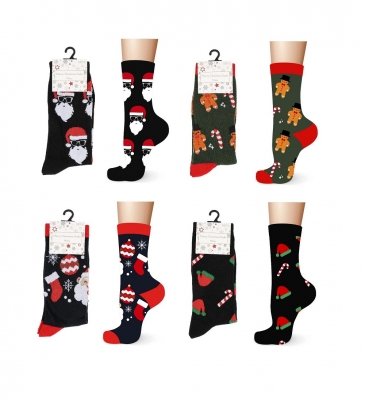 Mens Cotton Rich Christmas Design Socks