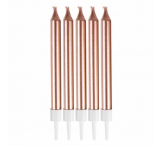 Rose Gold Skinny Candles 6cm 12 Pack