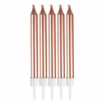 Rose Gold Skinny Candles 6cm 12 Pack