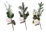 Artificial Glittered Pine Cone Pick 32cm