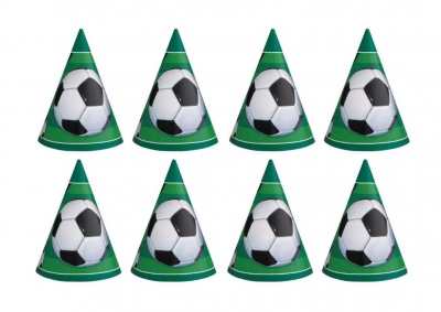 8 3D Soccer Party Hats