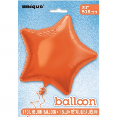 Solid Star Foil Balloon 20" Orange