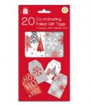 Christmas Co-ord Red & White Tags 20Pk