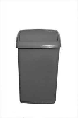 Whitefurze 10L Swing Lid Bin And Base Silver