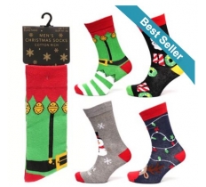 Mens Cotton Rich Christmas Socks