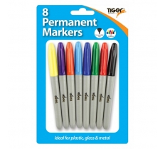 Tiger Bullet Tip Permanent Markers 8 Pack