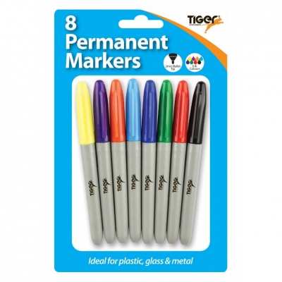 Tiger Bullet Tip Permanent Markers 8 Pack