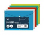 A5 Plastic Document Wallet 5pk