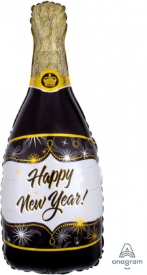 Super Shape Balloon Champagne New Year 36 X 91cm