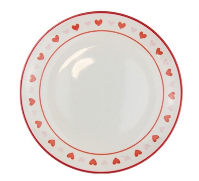 Valentines Day Heart Printed Plate 26cm