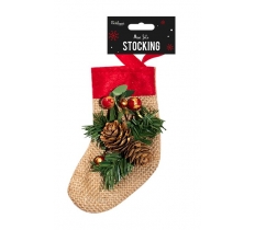 Mini Jute Stocking 15X8.5X4cm