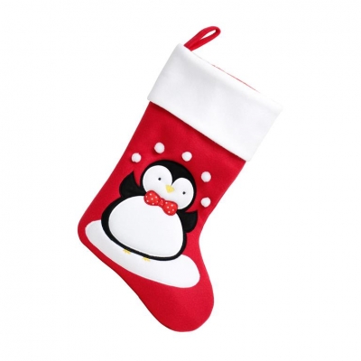 Deluxe Plush Red Penguin & Snowballs Stocking 40cm X 25cm