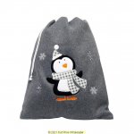 Deluxe Plush Charcoal Penguin Christmas Sack 50cm X 70cm