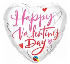 Qualatex 18" Heart Valentines Day Casual Script Balloon
