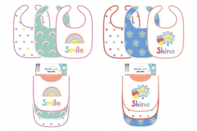 First Steps Baby Bibs 3 Pack