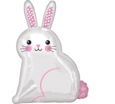 Junior Shape: White Satin Bunny Balloon