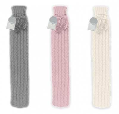 Cable Knitted Hot Water Bottle 2L