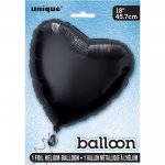 Solid Heart Foil Balloon 18" Black