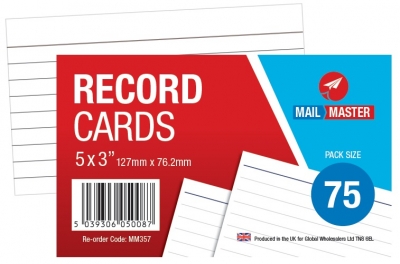 Mail Master Record Card Pack Of 75