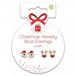 Christmas Novelty Stud Earrings Pack Of 2