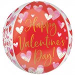 Watercolor Happy Valentines Day Balloon