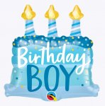 Birthday Boy 14" Cake & Candles Foil Balloon