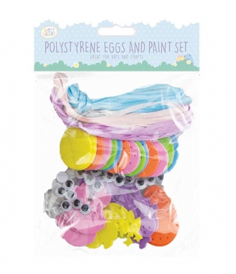 Easter Polystrene Eggs And Paint Set