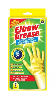 Elbow Grease Antibacterial Rubber Gloves Medium 1 Pack