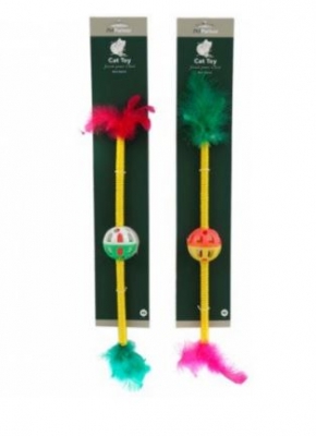 Feather/Bell Stick Cat Toy 40cm