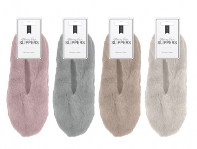 Faux Fur Slipper Socks with Memory Foam