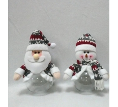 Nordic 10" Santa / Snowman Christmas Candy Jar