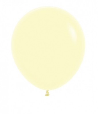 Sempertex 18" Pastel Matte Yellow Latex Balloons 25Pack