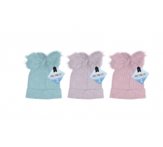 Kids Pom Pom Hat With Metalic Thread