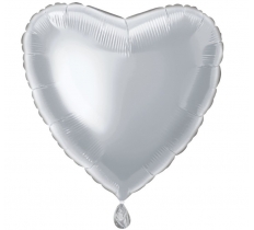 Solid Heart Foil Balloon 18" Silver