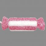 TINSEL STRIPE SWEET 28.5X14CM PINK