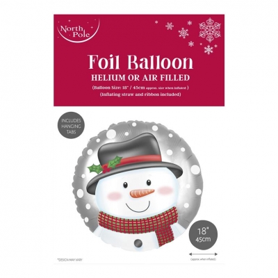 Snowman Head 18" Foil Balloon