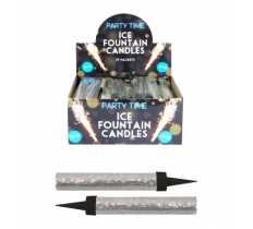 SILVER ICE FOUNTAIN CANDLE 2 Pack (15CM)