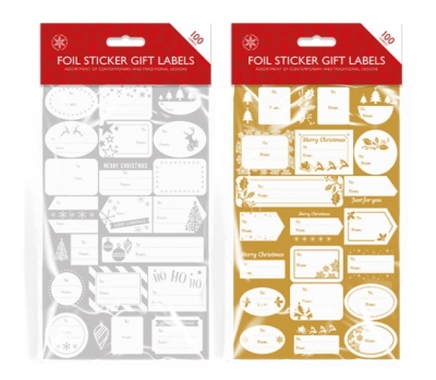 Christmas Foiled Gift Labels 100 Pack