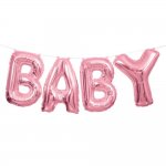 Pink Baby Foil Letter Balloon Banner Kit 14"